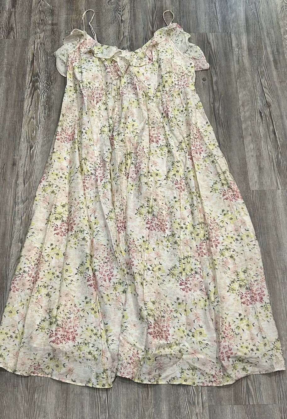 H&M Floral Ruffle-Trim V-Neck Maxi Dress Size XL